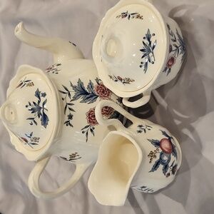 Wedgwood Blue and Pink Floral Ceramic Tea Set